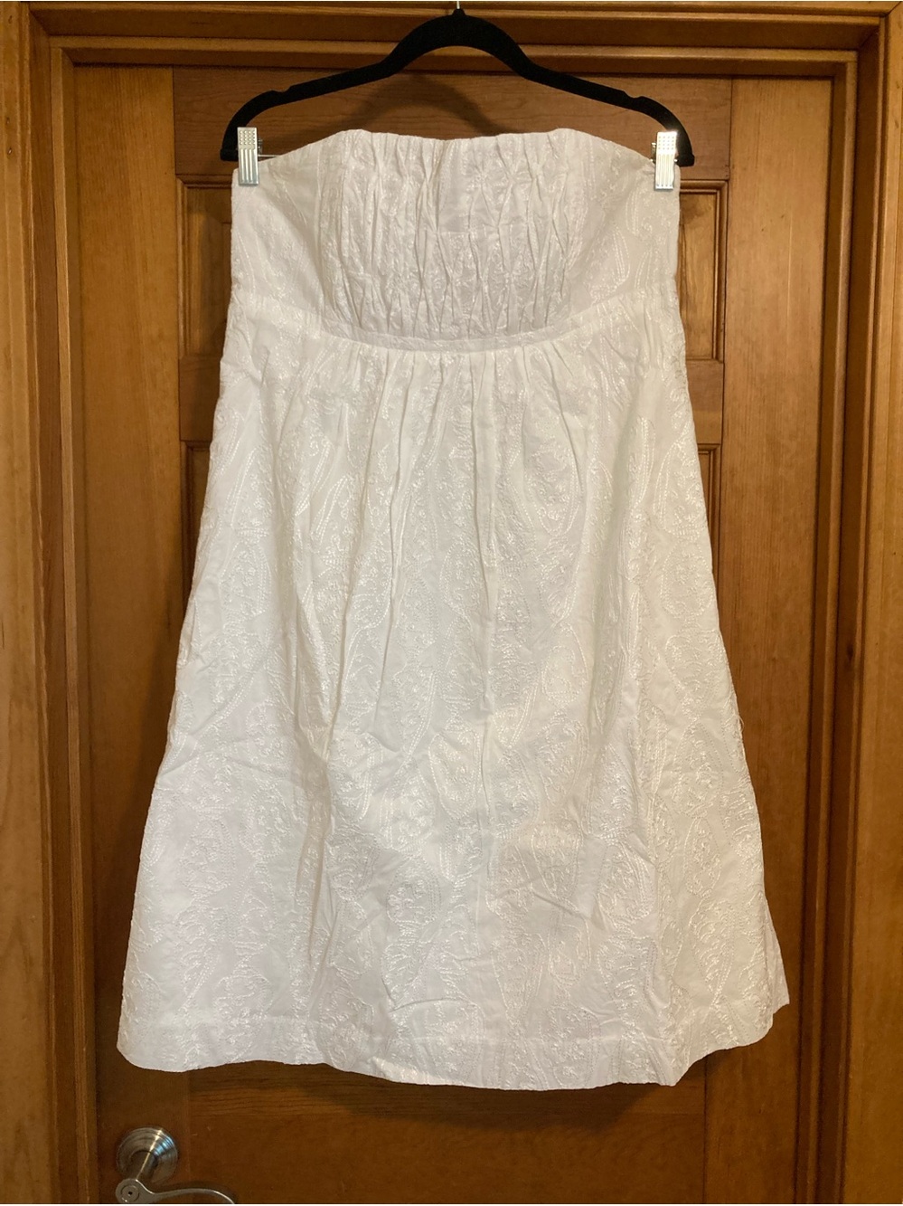 Lilly Pulitzer White Gweneth Strapless Embroidered Dress, 14